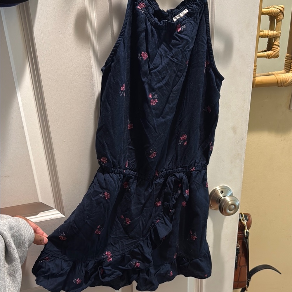 Abercrombie & Fitch Dark Blue romper with Red Floral Design